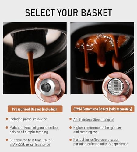 STARESSO Espresso Coffee Maker, Red Dot Award Winner Portable Espresso Cappuccino,Quick Cold Brew Manual Coffee Maker Machines All in One 5