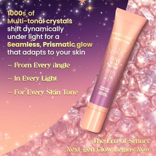 FACES CANADA Strobe CC Tint Mini - Sunset Glaze 02, 18ml | 5-in-1 Serum + Moisturizer + Primer + BB/CC Cream + Strobe Cream | Lightweight | Radiant Dewy Glass Skin Glow | Niacinamide & Hyaluronic Acid 3