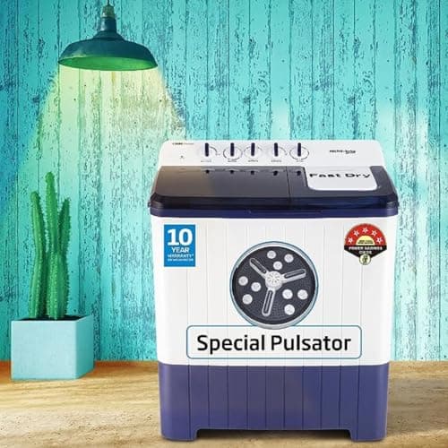 Voltas Beko, A Tata Product 12 Kg 5 Star Semi-Automatic Top Load Washing Machine (WTT120UPA/BL5KPTD, Blue, Special pulsator and Double waterfall Technology) 5