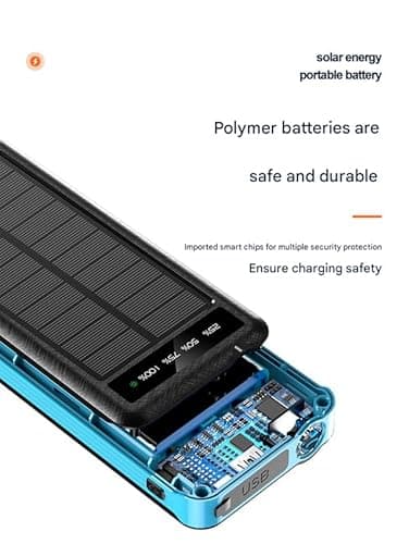 Mastyle® Solar Power Bank 10000mAh with Four Built-in Cables and Larg Capacity Battery Backup 5