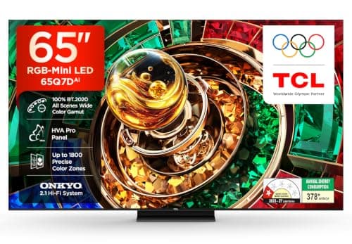 TCL 164 cm (65 inches) 4K UHD RGB-MiniLED TV 65Q7D (Black)