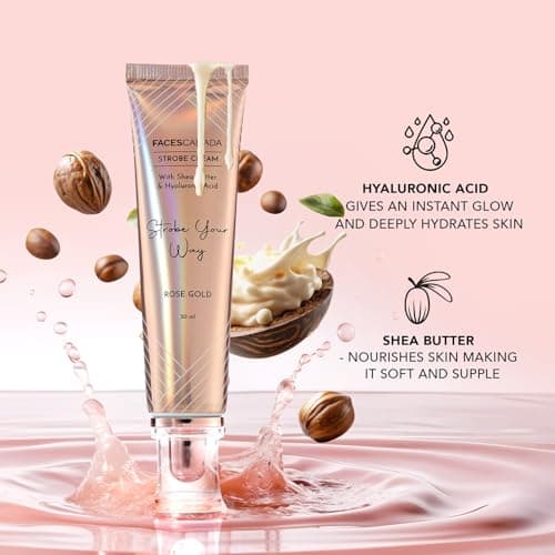 FACESCANADA Strobe Cream - Gold, 30ml | Primer + Highlighter + Moisturizer | Shea Butter & Hyaluronic Acid | Intense Hydration | Flawless Radiant Dewy Skin | Illuminating & Glowing Makeup Base 4