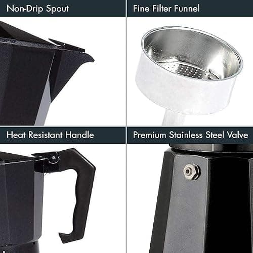 ANKUL 2-in-1 Moka Pot Espresso Maker | Stovetop & Induction Compatible | 150ml Premium Aluminium | Italian Style Percolator Coffee Brewer | Brews 2-3 Cups | Espresso, Americano & More (150ml) 4