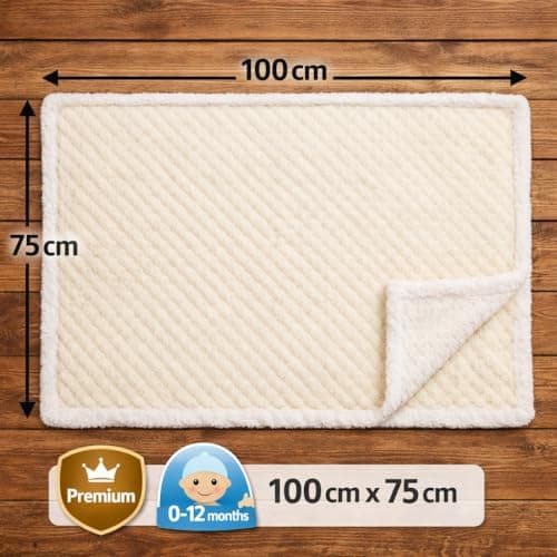 First Kick Premium Baby Blanket 100×75 cm – Ultra Soft Flannel Sherpa Newborn Blanket for Winter, AC, Stroller, Crib, Travel (0-12 Months) 5