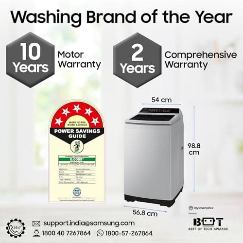 Samsung 7 kg, 5 Star, Eco Bubble Technology, Digital Inverter Motor, Soft Closing Door, Fully-Automatic Top Load Washing Machine (WA70BG4441YYTL, Lavender Gray) 2