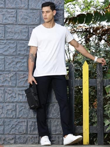 Thomas Scott Men Cotton Blend Regular Fit Chino Trouser (Navy, 32) 5