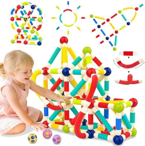 PRIME DEALS Flexible Magnetic Sticks Building Blocks for Kids Toys for Girls Toys for Boys Educational Stem Learning Magnet Stick with Balls Game Set (42 PCS)