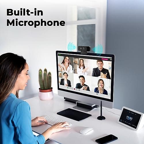 ZEBRONICS Sharp Pro High Resolution Digital Webcam, 30 Fps, 2048 X 1536 Qxga, Microphone, Auto Focus, Dedicated Privacy Shutter, Tripod Support, Compatible with Laptops, Mac for Zoom, Skype, Discord 2
