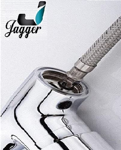 JAGGER Heavy Stainless Steel Connection Pipe For Basin Mixer Connection Pipe For Wash Basin Hose Pipe (Silver, 24 Inch) - Pack of (2) 2