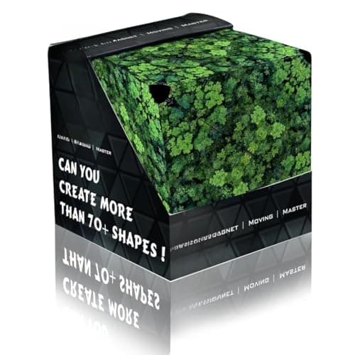 KitchVanta Shape Shifting Box Mystery Box – 3D Magnetic Fidget Cube Puzzle Toy, Over 70 Geometric Shapes, Stress Relief & Educational STEM Brain Teaser for Kids & Adults (Green Animal Theme)
