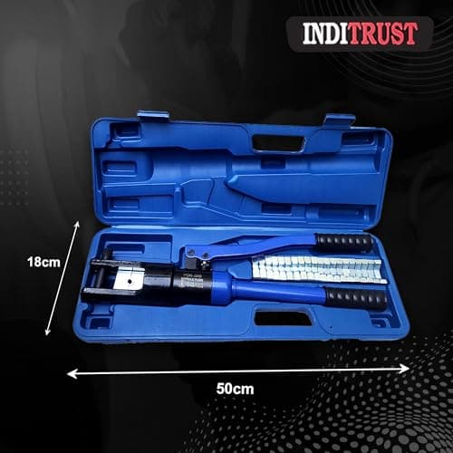 Inditrust 16 Ton Hydraulic Crimping Tool 11 dies 16-300 mm2 for Copper, Aluminum Terminal Pliers YQK-300 hydraulic crimper (BLUE BOX) 3