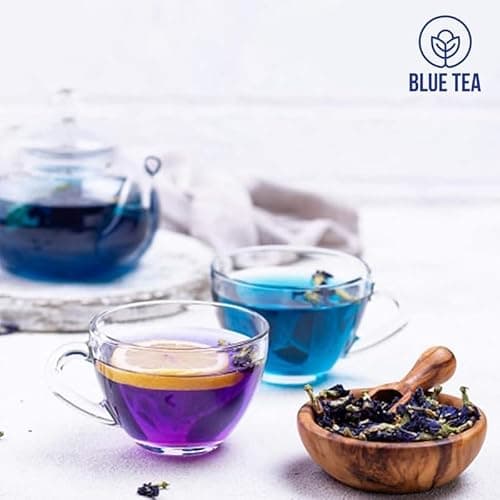 BLUE TEA - Indian Chai Masala Tea | Calming Masala Tea - 50g - 50+ Cups | MASALA SPICY TEA | Ginger, Cardamom, Cinnamon | Caffeine-Free | Herbal Tea | Shark Tank Featured | Tin Pack 6