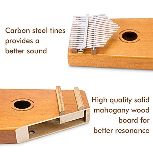 amiciSound Thumb Piano 17 Keys Musical Instrument Kalimba with Engraved Notes, Tuning Hammer and Protective Carry Bag 3