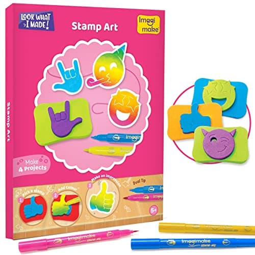Imagimake 3-in-1 Awesome Craft Kit - Kids Arts and Crafts - Arts and Crafts for Kids Ages 6-8 - 3D Flower Making, Paper Quilling Kit, Stamps - Gifts for 5, 6, 7, 8 Year Old Girls 3