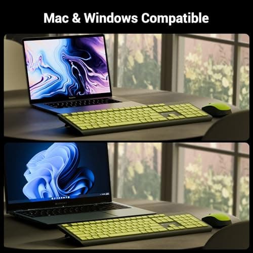 ZEBRONICS Companion 203, 2.4GHz Wireless Keyboard & Mouse Combo, Copilot AI Key, 12 Multimedia Keys, 1600 DPI Mouse, Silent Operation, High Precision Sensor, for Windows & Mac (Avocado) 4