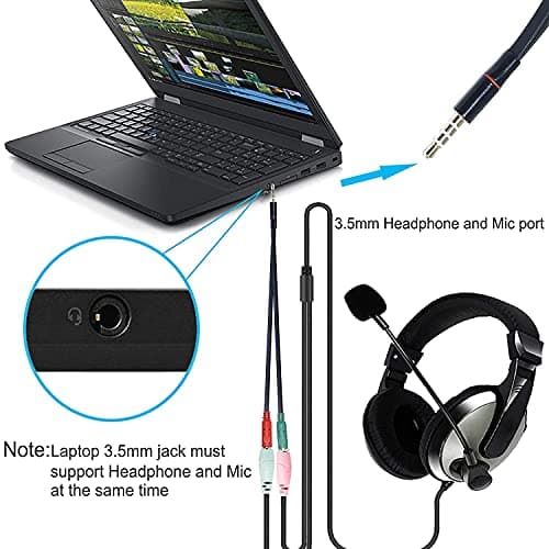 JGD PRODUCTS 1 Male to 2 Female 3.5mm Audio Jack to Headphone Microphone Splitter Converter Adaptor Cable(Specially Design for Mobile and Tablet Only) 4
