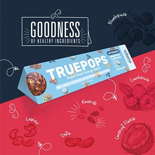 Urbana Superfoods Truepops Energy Balls | Healthy Vegan Snack | Mix Flavor Pack | Gluten Free, Keto Friendly | Natural Superfood Bites | 300g (5 x 60g) 4