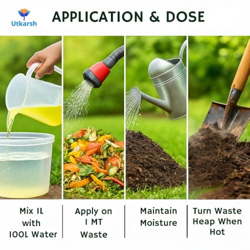 Utkarsh Composter for Quick Decomposition of Organic Waste Into Compost, Bio Waste Decomposer, Accelerate Decomposition of Kitchen, Garden Organic Waste | Set of 2 of 1 Litre; 2 Litre 4