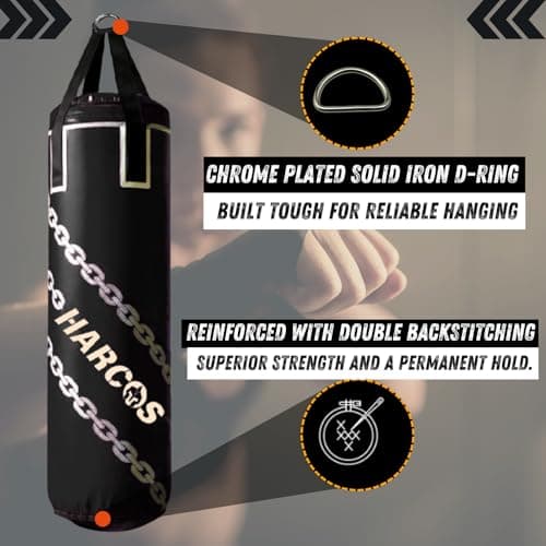 Harcos Unfilled Synthetic Leather high Performance Heavy Duty Punching Bag Professional Boxing Bag for Boxing | MMA | Muay Thai | Kickboxing |Taekwondo Fitness Exercise. (Red, 2 Feet (24 Inches)) 2