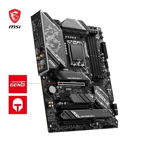 MSI Z790 Gaming Plus WiFi Motherboard, ATX - Supports 14th/13th/12th Gen Intel Core Processors, LGA 1700 - DDR5 Memory Boost 7200+MHz/OC, 1 x PCIe 5.0 x16, 4 x M.2 Gen4, 2.5G LAN, Wi-Fi 6E 5