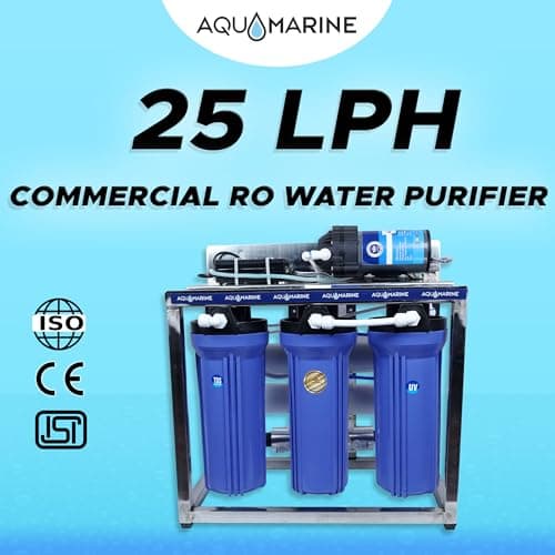 AQUA MARINE 25 LPH Commercial RO + POST CARBON Water Purifier with TDS Adjuster, Single Pump Purification and Fully Automatic Function, Blue 3