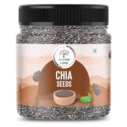 Flavour Foodie Chia Seeds 250GM- Natural Hydrator for Summers | High Protein & High Fibre Seeds for Eating | Resealable Jar Pack | Premium Grade | Superfood for Smoothies, Salads & Baking