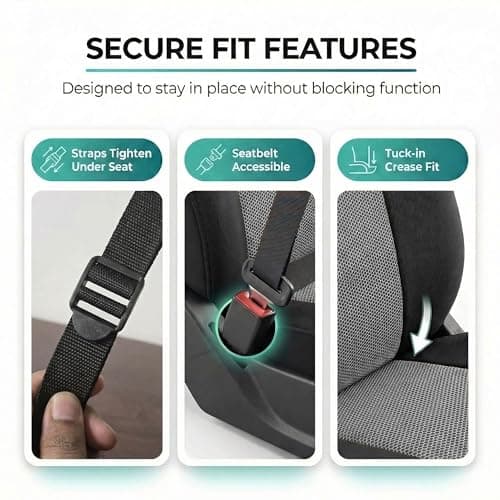 FH Group FB102102 Classic Cloth Car Pair Set High Back Seat Covers w. Gift, Gray/Black- Fit Most Car, Truck, SUV, or Van 4
