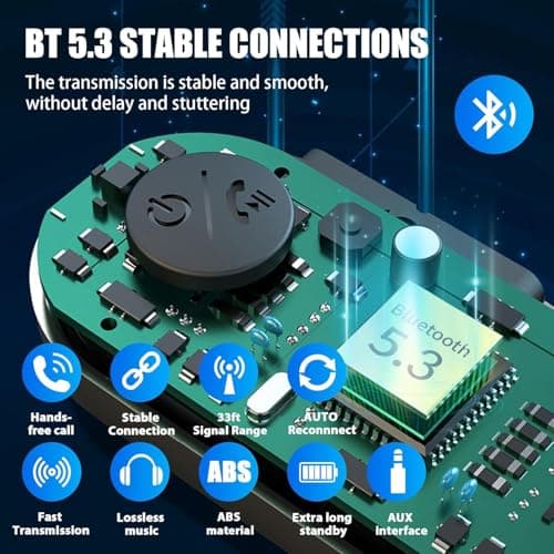 WISTAR Bluetooth 5.3 Transmitter Adapter Car Airplane Wireless Bluetooth Receiver Transmitter 2 in 1 Dual Pairs Earbuds for AirPods, Bluetooth AUX Jack 3.5 mm Audio for Flight/TV/Stereo/Gym 5