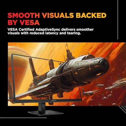 HP OMEN Gaming Monitor, 23.8 inch(60.5 cm) FHD, 165Hz, 3-Sided Borderless, 300 nits, Pivot Rotation, Anti-Glare, Height Adjustable, Eye Ease (Eyesafe® Certified), 780F0AA (Black) 5