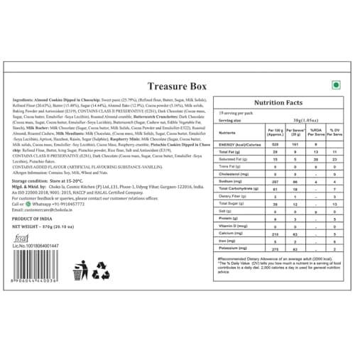 Chokola Chocolate Hamper – Treasure | 570 g | Assorted Flavours Chocolates & Cookies with Almonds & Nuts | Premium Artisanal Gift Box for Festivals & Special Occasions 2