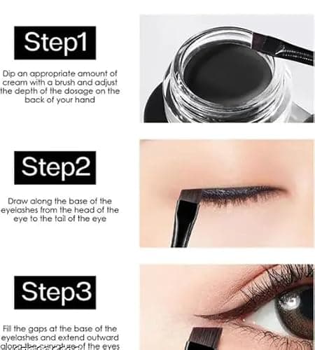 2 In 1 Jet Black Waterproof Matte Gel Kajal And Powder Cake 3