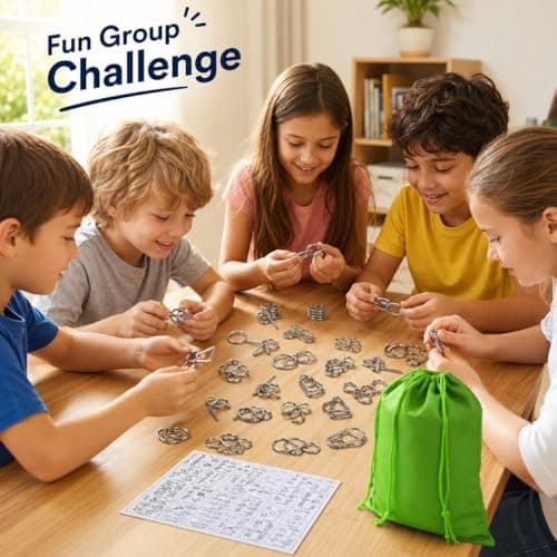 HEAVY DRIVER 36 Pcs Metal Wire Brain Teaser Puzzle Set – IQ Mind Challenge Games for Kids & Adults | Educational Problem Solving & Logic Puzzles | Fidget & Untangling Toy Set 5
