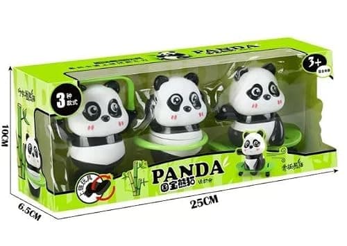UGAMEDI Cute Panda Action Toy Set for Kids – Fun Rotating & Moving Panda Toys, Interactive Play Figures, Safe Educational Toy Gift for Boys & Girls Age 3+(3PCS Set) 2