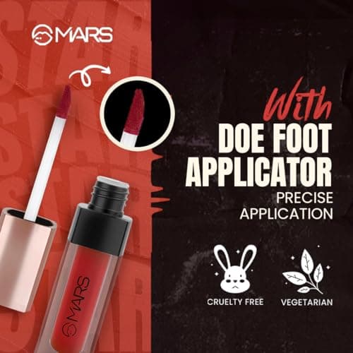 MARS Popstar Non-Drying Liquid Mousse Lipstick for Women with Matte Finish | Lightweight and Non-Sticky Formula | Up to 12 Hour Long Lasting | Transferproof & Waterproof (6.0ml) (04-Party Fever) 5