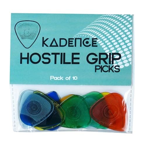 Kadence HG48 Jamming Series Assorted Guitar Picks (Pack of 10) | 0.48mm Polycarbonate Plectrums | Hostile Grip with Anti-Slip Texture | For Acoustic, Electric & Bass Guitars | Mixed Colors 5