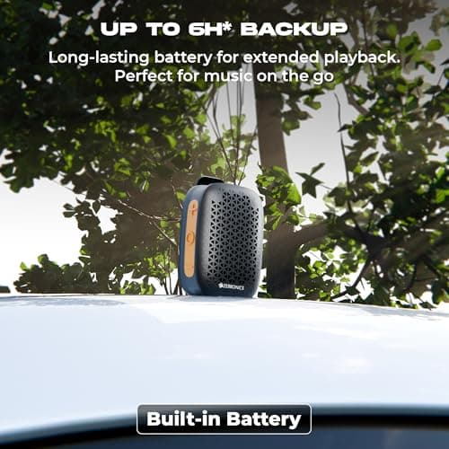 Zebronics Portable Bluetooth Speaker, 4W Output, Up to 6Hrs Playback, Magnetic Clip Design, BT v5.4, TWS Pairing, LED Indicator, Call Function, Media/Volume Control, Type-C (Clipper Pro, Black) 3