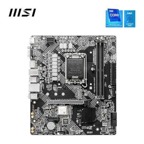 MSI PRO H610M-G WiFi Motherboard – Micro-ATX, Supports 12th/13th/14th Gen Intel Core Processors, LGA 1700 Socket, DDR5 Memory Boost 5600MHz/MAX, PCIe 4, 1G LAN, M.2 Slots, USB 3.2, Wi-Fi 6E 2