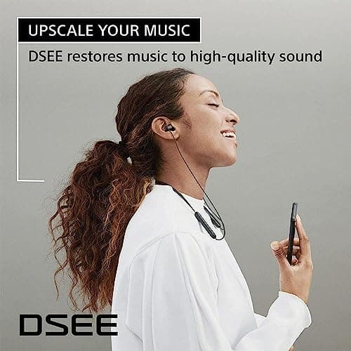 Sony WI-C100 Wireless Headphones with Customizable Equalizer for Deep Bass & 25 Hrs Battery, DSEE-Upscale, Splash Proof, 360RA, Fast Pair, in Ear Bluetooth Headset with Mic for Phone Calls (Black) 3