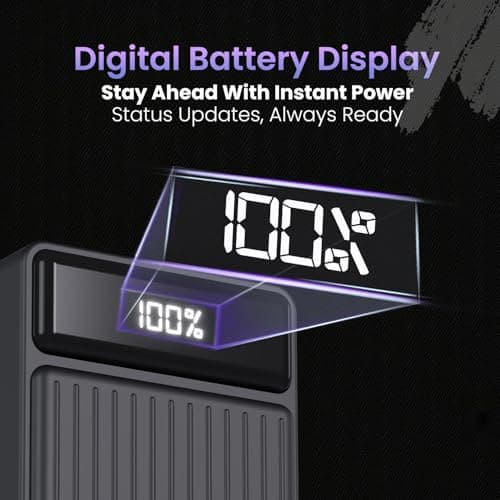 Portronics Luxcell B 20K Advanced 20000 mAh Power Bank with 22.5W Max Output, LED Battery Display, 22.5w Mach USB-A , 20w Type C PD Output, Type C Input, Wake Up Button, Black 4