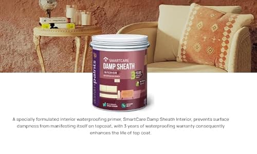 Asian Paint Smart Care Damp Sheath Interior Waterproofing Primer, Water-Based, for Interior Walls (20 Liters) 3