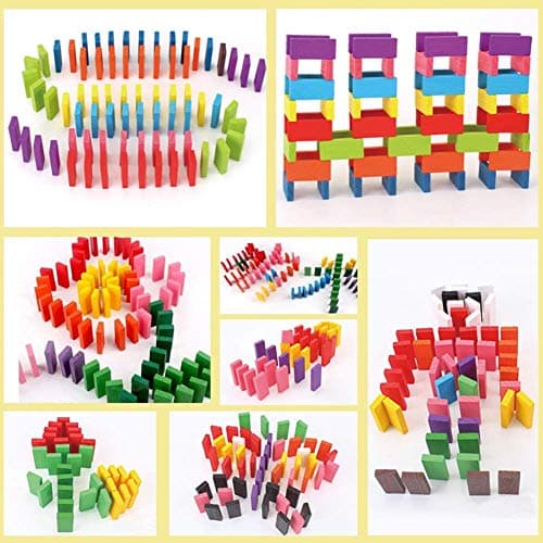 Toyshine 480 Pcs Wooden Domino Blocks Set | 12 Color Educational Building & Domino Racing Game | Creative Learning Toy for Kids 3+ 5