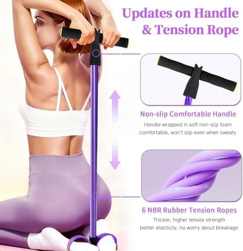 QUXIS 6 Tubes Resistance Band Set, Multi-Color Latex Pedal Exercise Band with Foot Pedal, Portable Home Gym Equipment for Strength Training, Yoga, Full Body Workouts 2