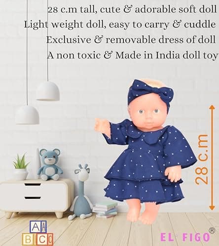 EL FIGO Real Looking Soft Doll for Kids - Baby Doll for Girls with Rotatable Arms & Legs (28 c.m Height) 4