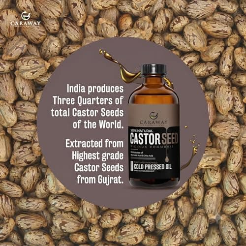 CARAWAY Organic Cold Pressed Castor Oil – Edible for Constipation Relief & Hexane-Free Castor Oil for Hair Growth, liver detox Skin & Joint pain glass bottle – 236 ml / 8 oz 5