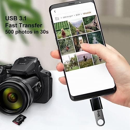 USB C Adapter, USB C to USB 3.1 Adapter, USB C to USB, USB C Male to USB A Female OTG Adapter Compatible with MacBook Pro, Samsung Galaxy, Type-C Mobile Phones, Tablets and Laptops (Black) 4