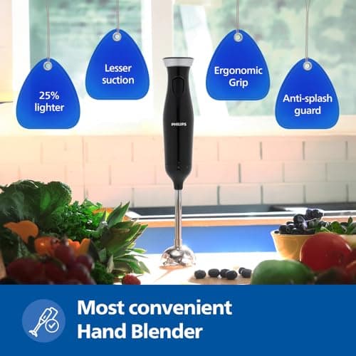 PHILIPS HL1681 Hand Blender |Powerful 300W Motor with Rust free steel arm |Easy single trigger operation |Specially designed blades |Ergonomically designed |Wall bracket for storage, 2year warranty 2