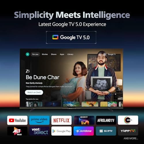 Philips 138 cm (55 inches) 4K Ultra HD QLED Smart QD-Mini LED Google TV 55MLED610/94 3