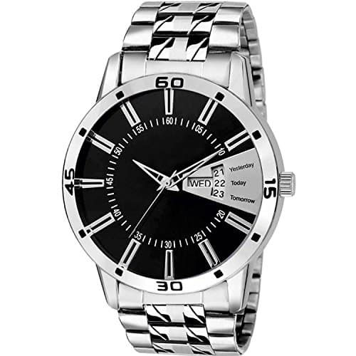 Acnos® Premium Black Dial Day and Date Working Analogue Watch for Men Pack of 1 (Fx441)
