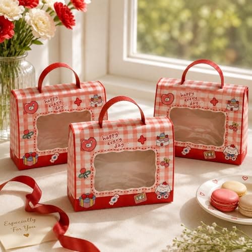 SATYAM KRAFT 20 Pcs Red Decorative Folding Paper Gift Boxes for Gifting Items | Cute Decorative Boxes for Kids Return Gifts, Birthday Party, Baby Shower, Candy & Festive Hamper Packing (Red) 5
