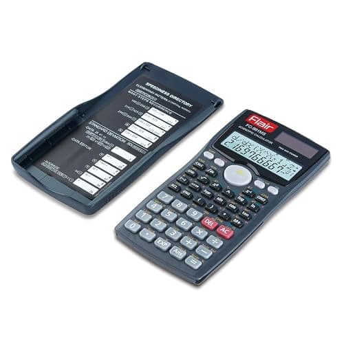 Flair FC-991 MS Scientific Calculator | 401 Functions with 40 Scientific Calculations | Two Line Display | Matrix & Vector Calculations | Two Way Power | 10 + 2 Digits Calculator | Black, Pack of 1 2
